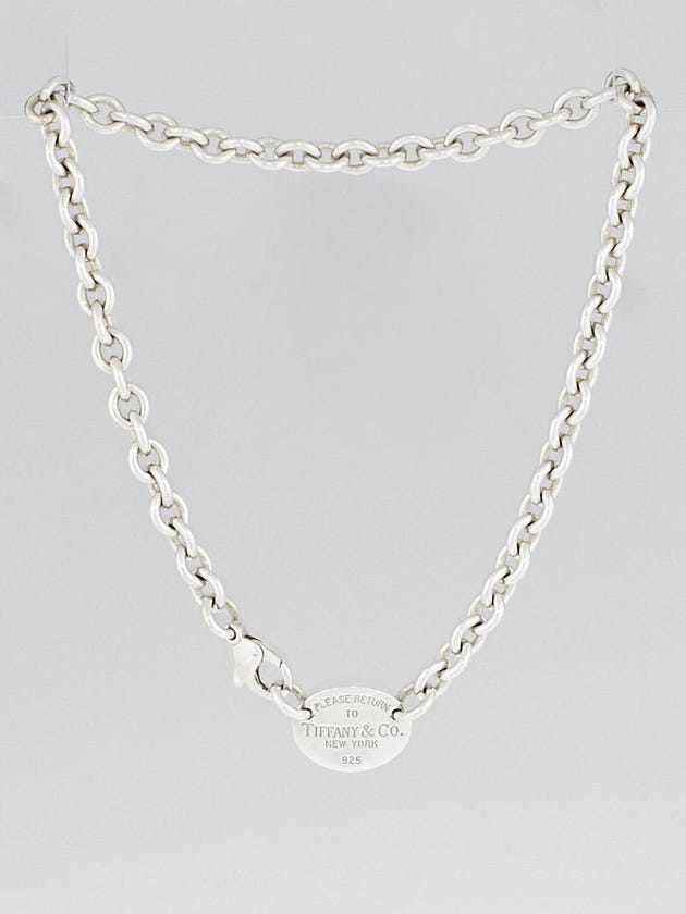 Tiffany & Co. Sterling Silver Return to Tiffany Oval Necklace