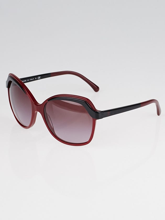 Chanel Red/Black Gradient Tint Oversized CC Logo Sunglasses-5228