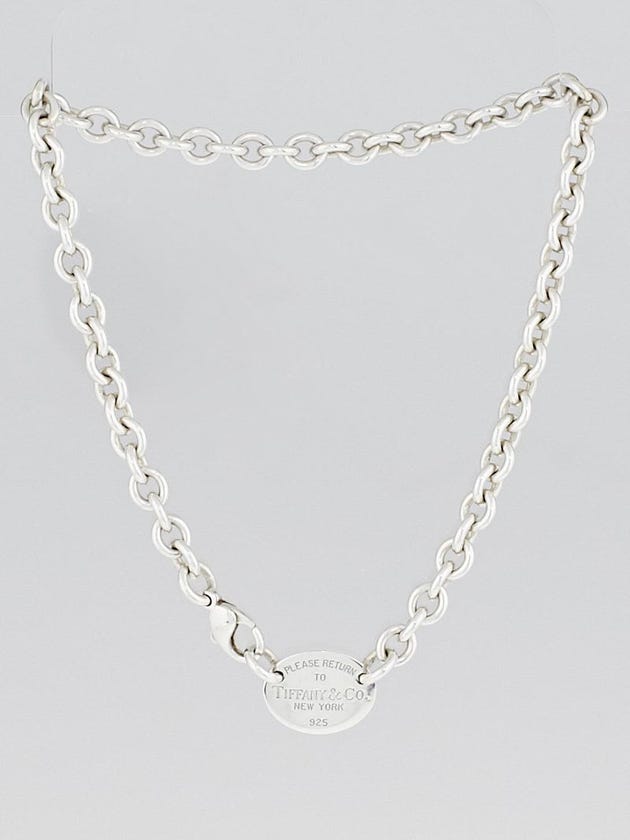 Tiffany & Co. Sterling Silver Return to Tiffany Oval Necklace