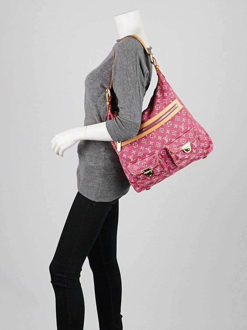 Louis Vuitton Fuchsia Denim Monogram Denim Baggy GM Bag - Yoogi's Closet