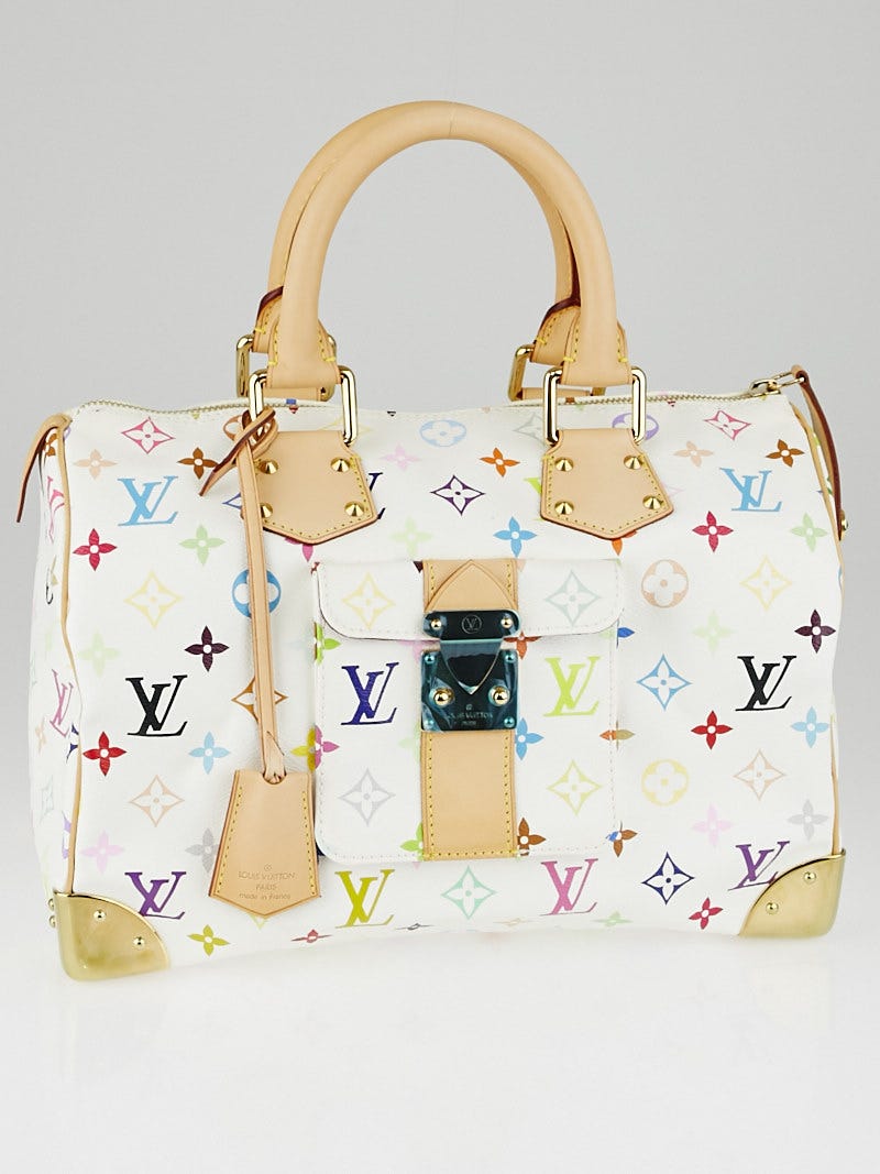 Louis Vuitton White Monogram Multicolore Speedy 30 Bag - Yoogi's