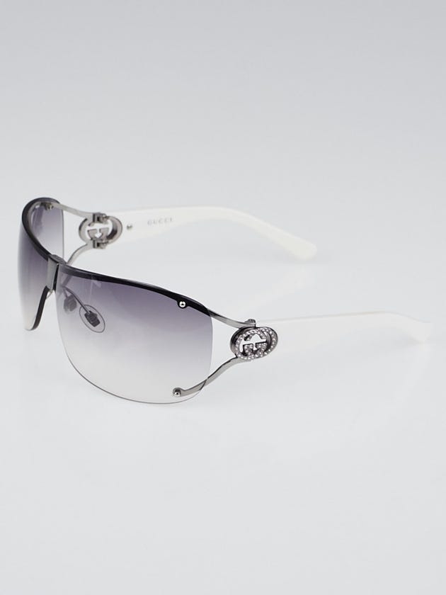 Gucci White/Silver Crystal GG Logo Sunglasses 2807/S