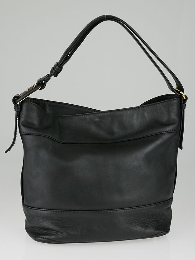 Salvatore Ferragamo Black Calfskin Leather Janet Hobo Bag