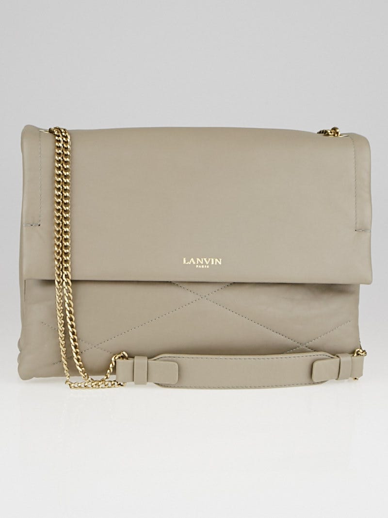 Lanvin Taupe Quilted Lambskin Leather Medium Sugar Shoulder Bag Yoogi s Closet