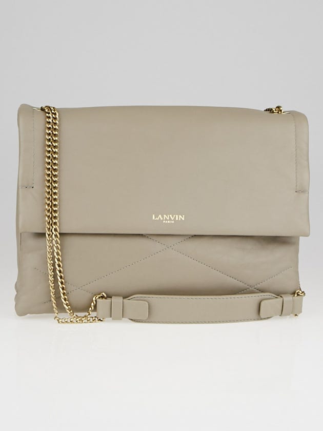 Lanvin Taupe Quilted Lambskin Leather Medium Sugar Shoulder Bag
