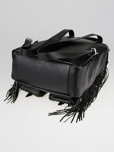 Yves Saint Laurent Black Calfskin Leather Studded Fringe Festival Backpack Bag | Yoogi's Closet Yves Saint Laurent Black Calfskin Leather Studded Fringe Festival Backpack Bag | Yoogi's Closet