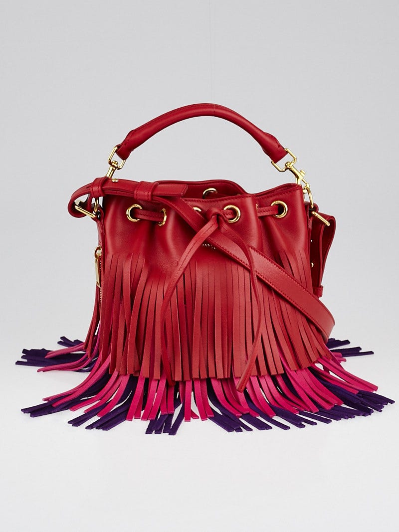 Saint laurent fringe bucket on sale bag