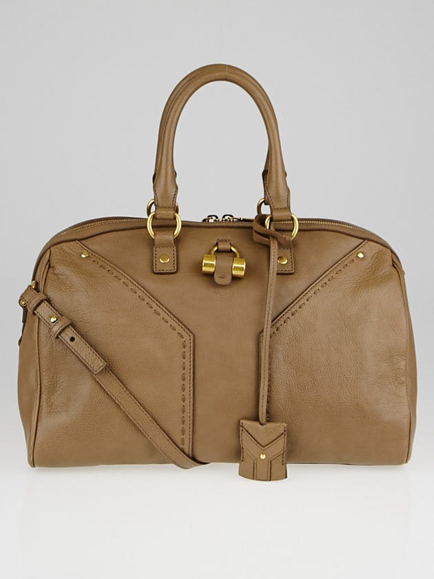 Yves Saint Laurent Taupe Leather Muse Bowler Bag