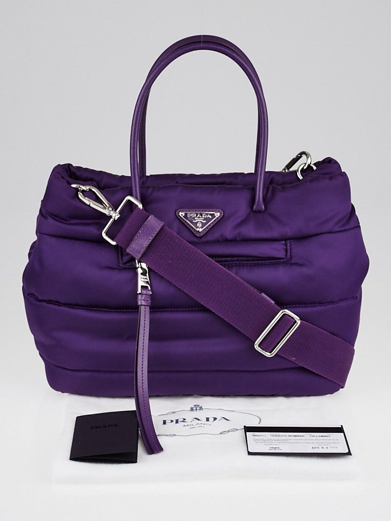 Prada Ciclamino Tessuto Nylon Bomber Small Tote Bag BN2771