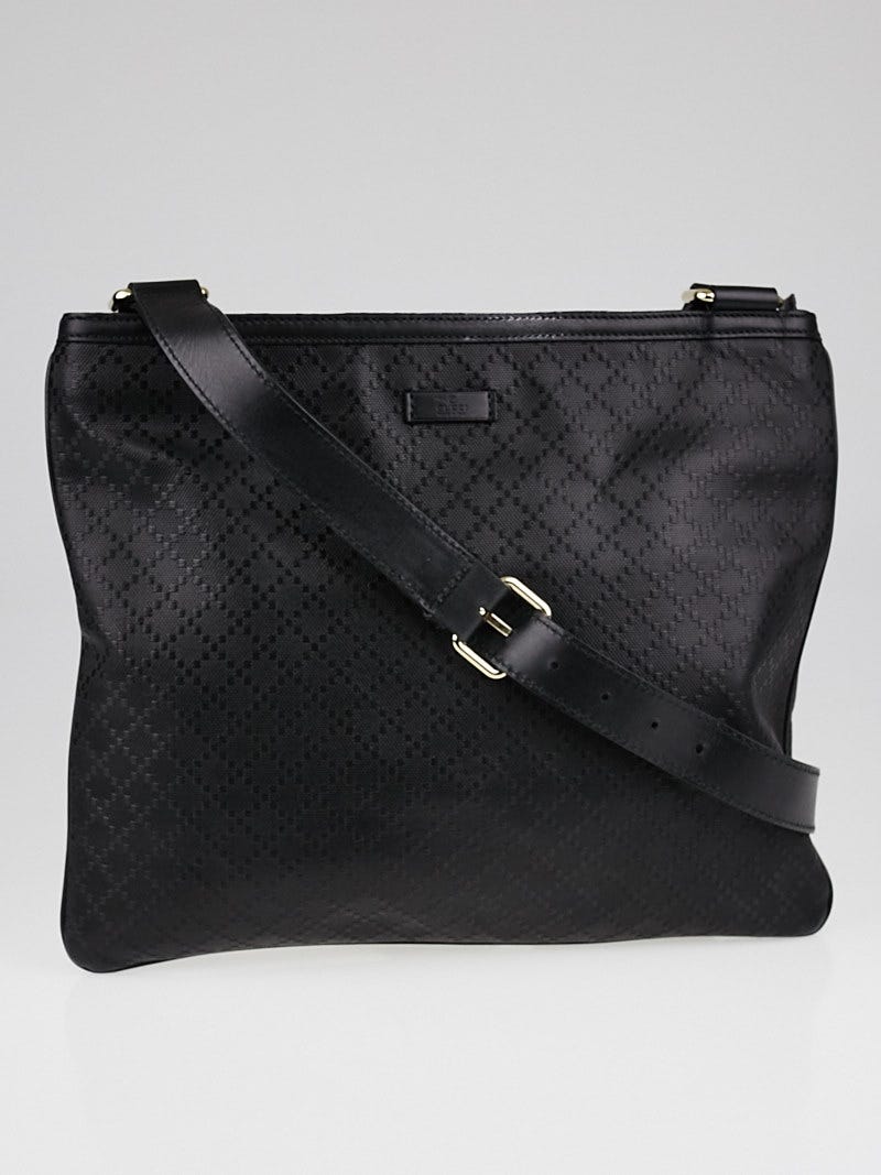 Gucci black messenger bag women's sale