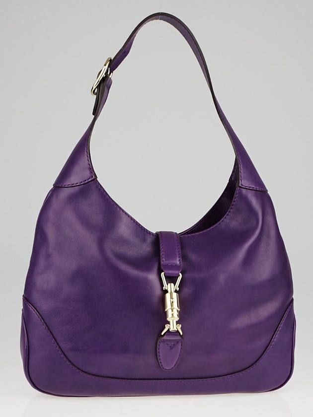 Gucci Purple Leather New Jackie Medium Shoulder Bag