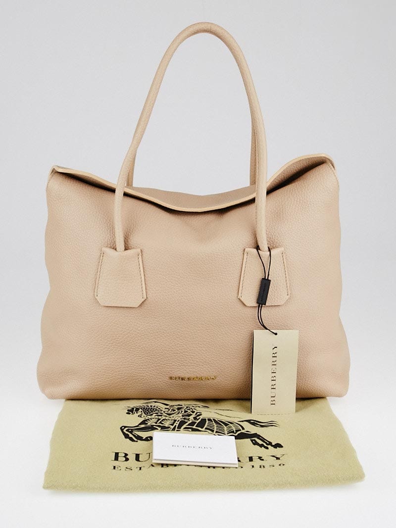 Burberry Light Nude Grained Leather Baynard Tote Bag Yoogi s Closet