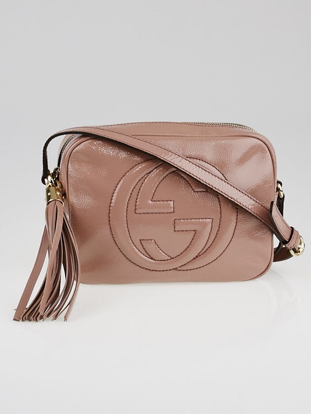 Gucci Beige Patent Leather Soho Disco Small Shoulder Bag