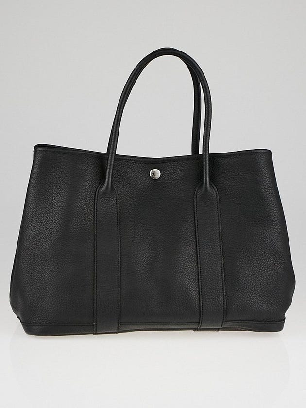 Hermes Black Negonda Leather Garden Party MM Tote Bag