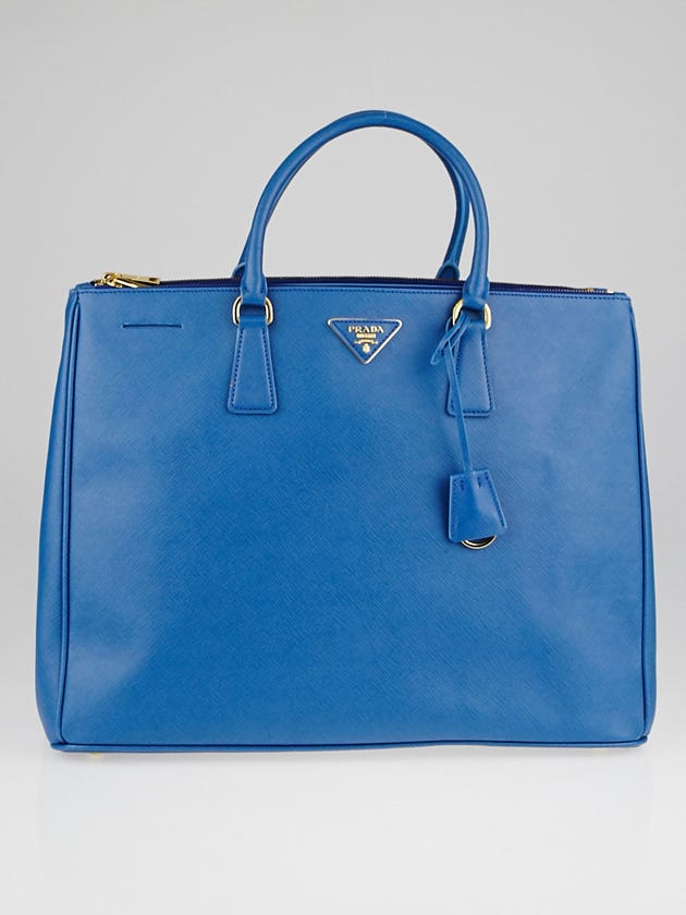 Prada Cobalto Saffiano Lux Leather Double Zip Executive Tote Bag BN1802