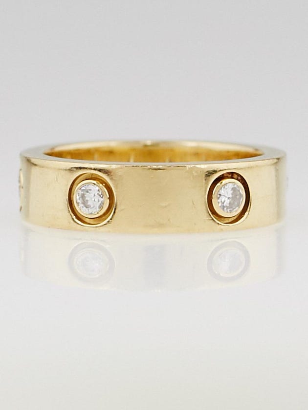Cartier 18k Yellow Gold and Diamond LOVE Ring Size 7.5/56