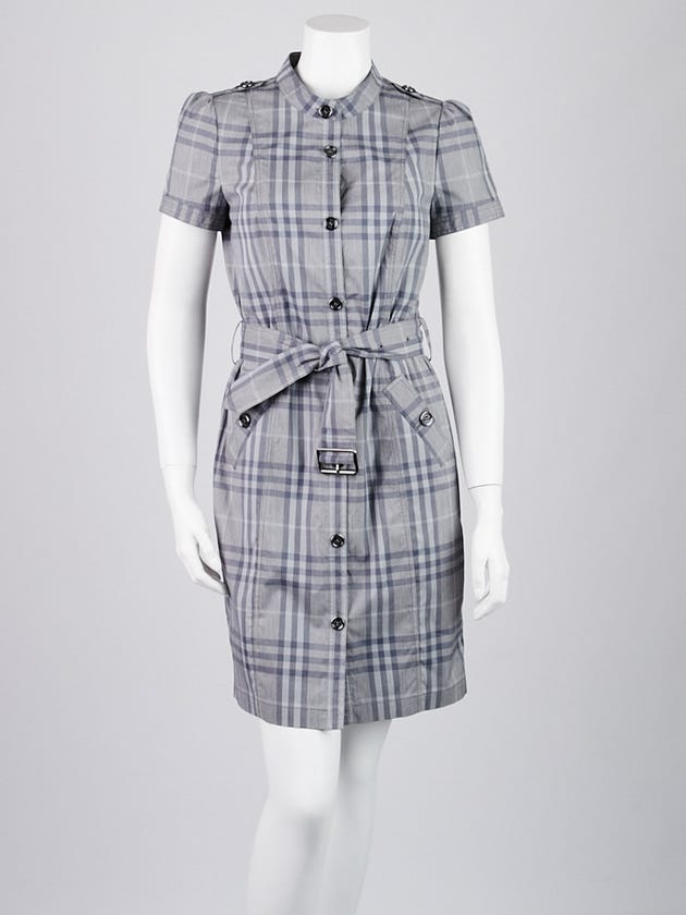 Burberry Brit Blue Plaid Cotton Blend Shirt Dress Size 6 | Yoogi's Closet Burberry Brit Blue Plaid Cotton Blend Shirt Dress Size 6 | Yoogi's Closet