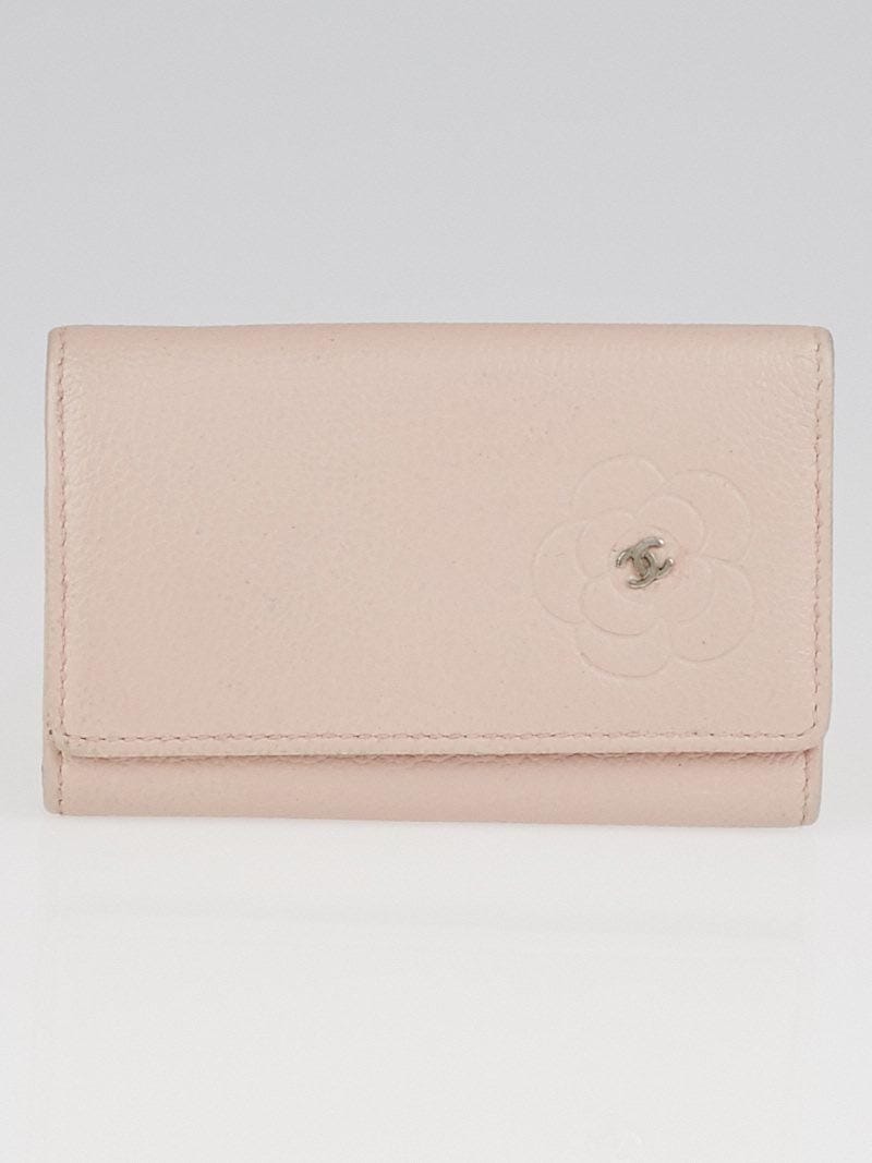Chanel Pink Leather Camellia 6 Key Ring Holder Yoogi s Closet