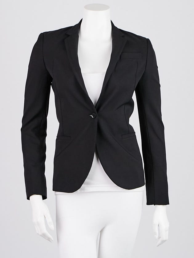 Gucci Black Nylon Blend Blazer Jacket Size 4/38