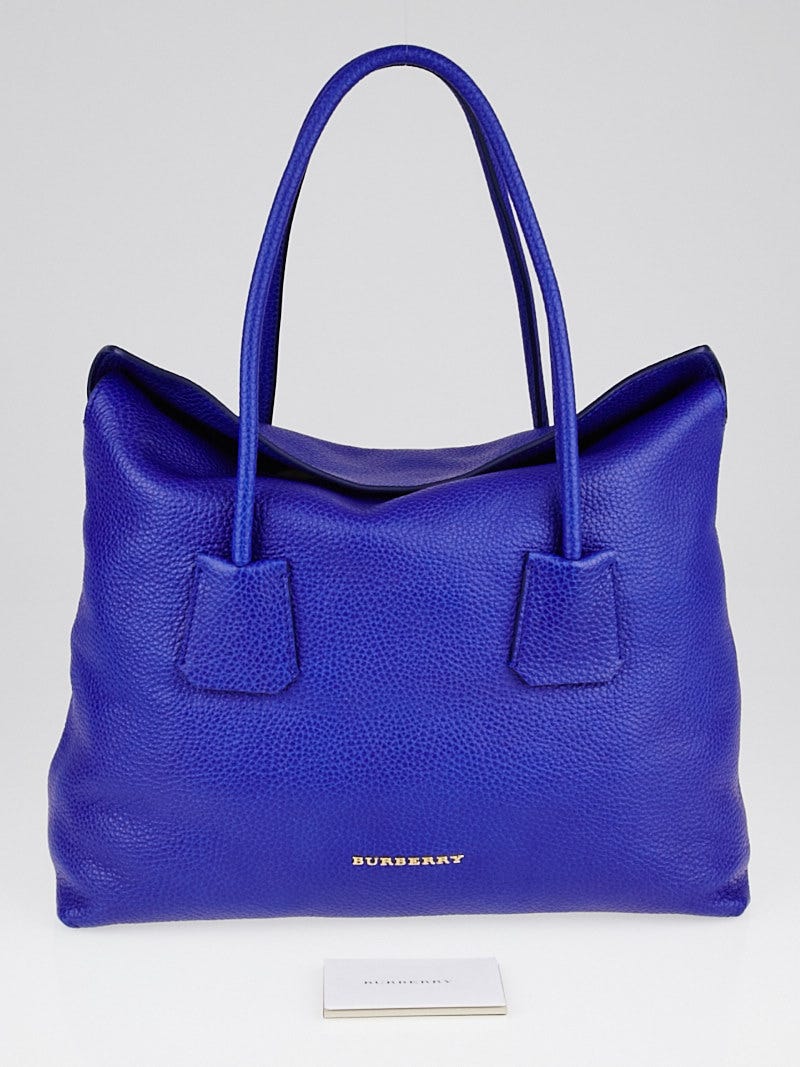Burberry Cobalt Grained Leather Baynard Tote Bag Yoogi s Closet