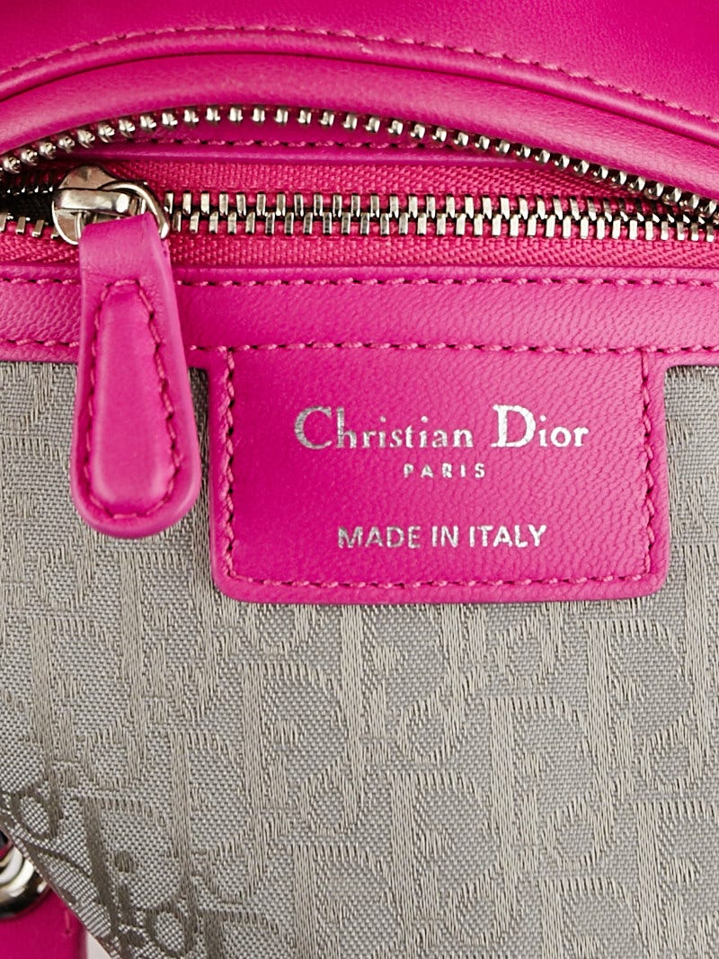 Christian Dior Medium Lady Dior in Fushia Lambskin Leather – STYLISHTOP