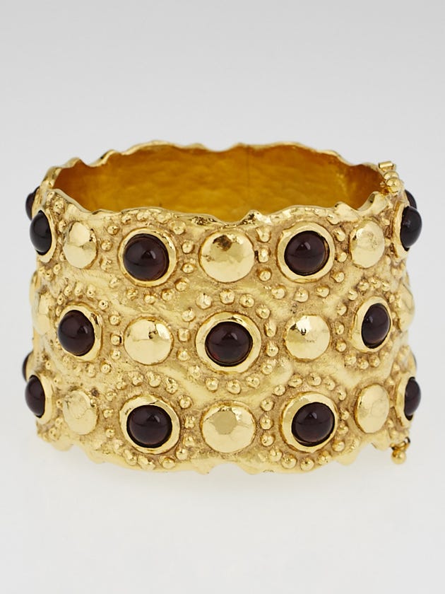 Chanel Goldtone and Resin Beaded Cuff Bracelet