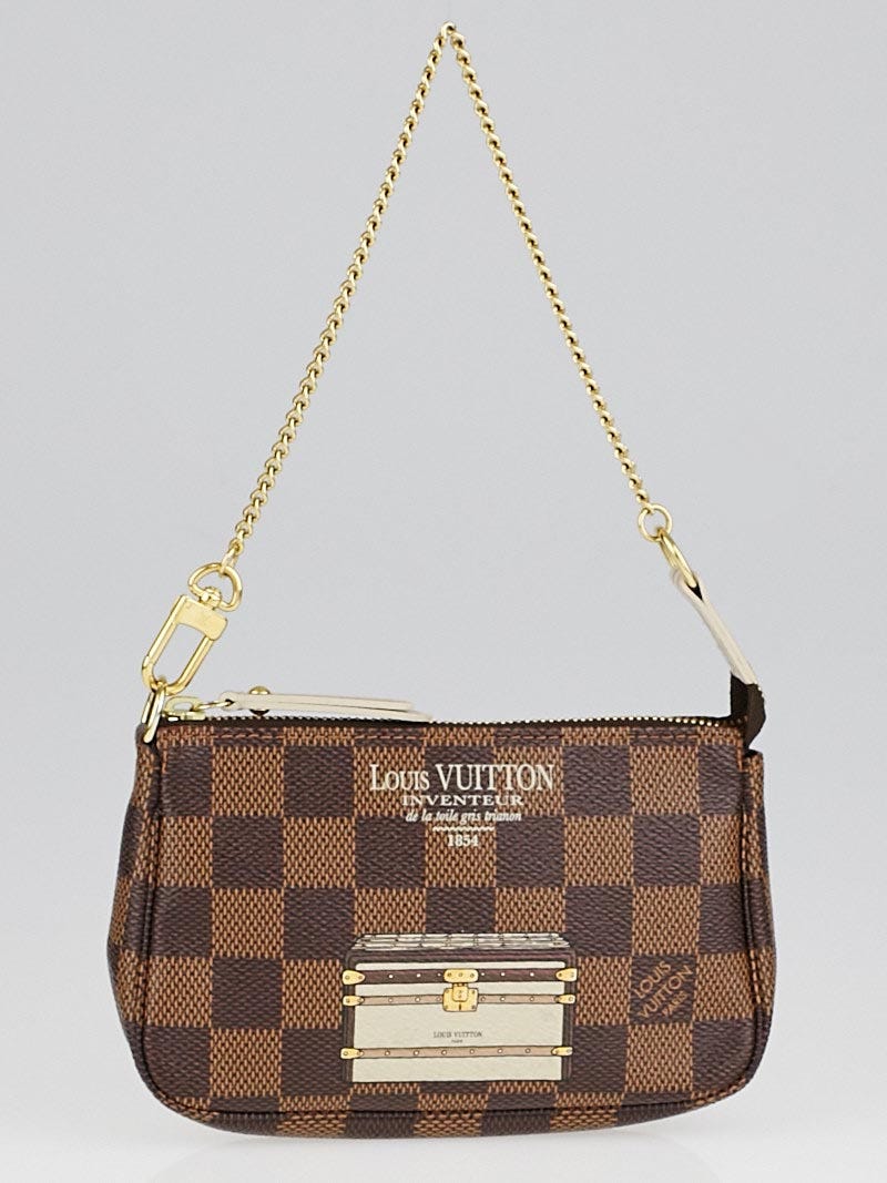 Louis Vuitton Limited Edition Damier Canvas Inventuer Trunks & Locks Mini  Accessories Pochette Bag - Yoogi's Closet