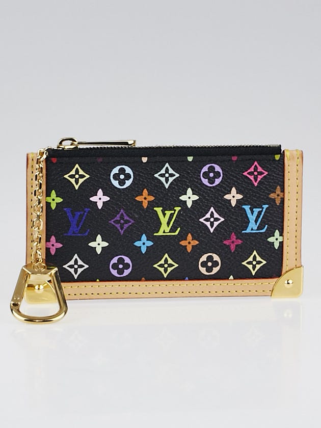 Louis Vuitton Black Monogram Multicolore Canvas Pochette Cles Key and Change Holder
