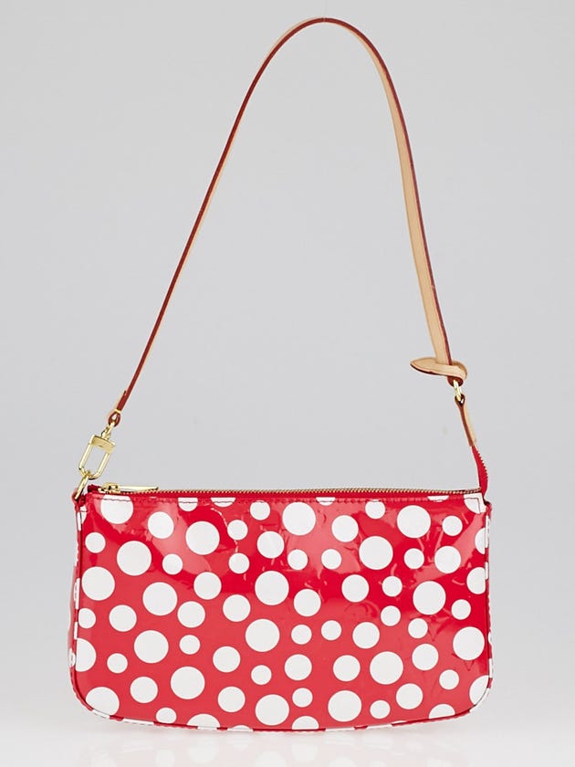 Louis Vuitton Limited Edition Yayoi Kusama Red Monogram Vernis Dots Infinity Accessories Pochette Bag