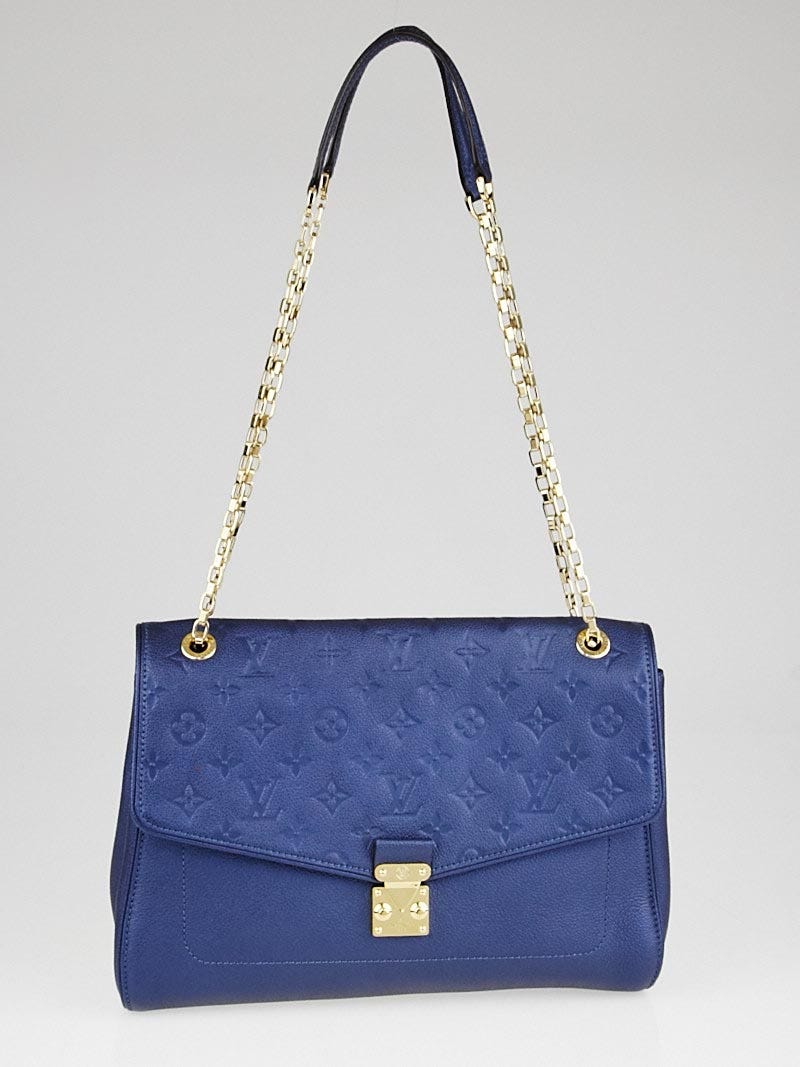 LV Louis Vuitton Alma Leather Bag Midnight Blue