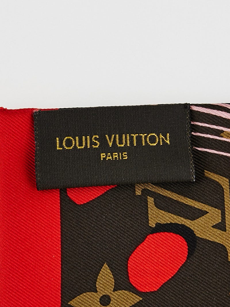 Louis Vuitton Bordeaux Monogram Map Silk Bandeau Scarf - Yoogi's Closet