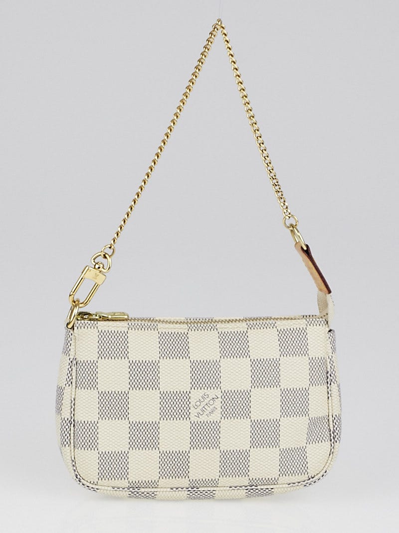 Louis Vuitton Pre-Owned Damier Azur Mini Pochette Bag in White