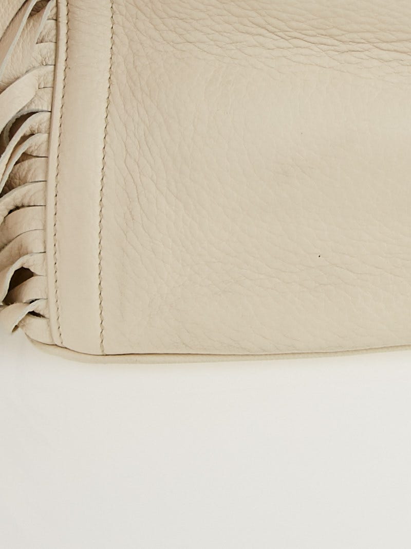 Prada Talco Cervo Leather Fringe Hobo Bag BR4975 | Yoogi's