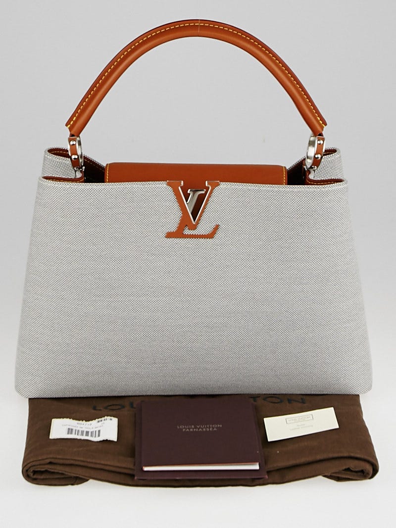 Louis Vuitton Capucines Handbag Canvas with Mateo Leather MM
