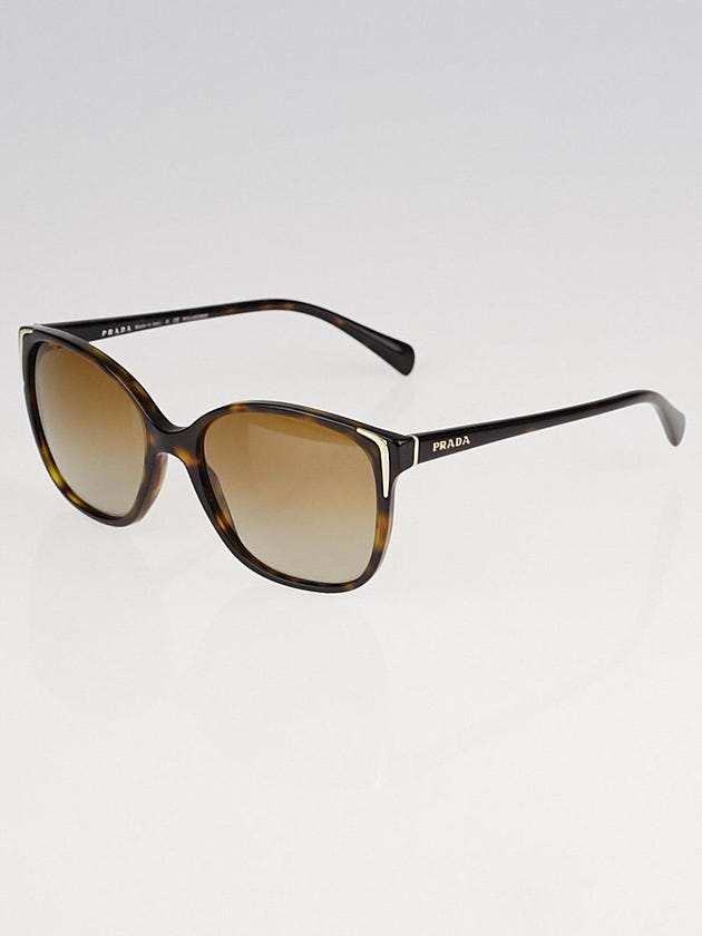 Prada Brown Tortoise Print Square Frame Logo Sunglasses-SPR 01O