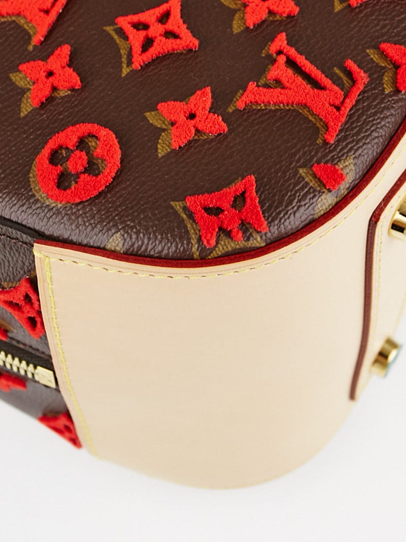 Louis Vuitton Limited Edition Rouge Monogram Tuffetage Deauville Cube Bag -  Yoogi's Closet