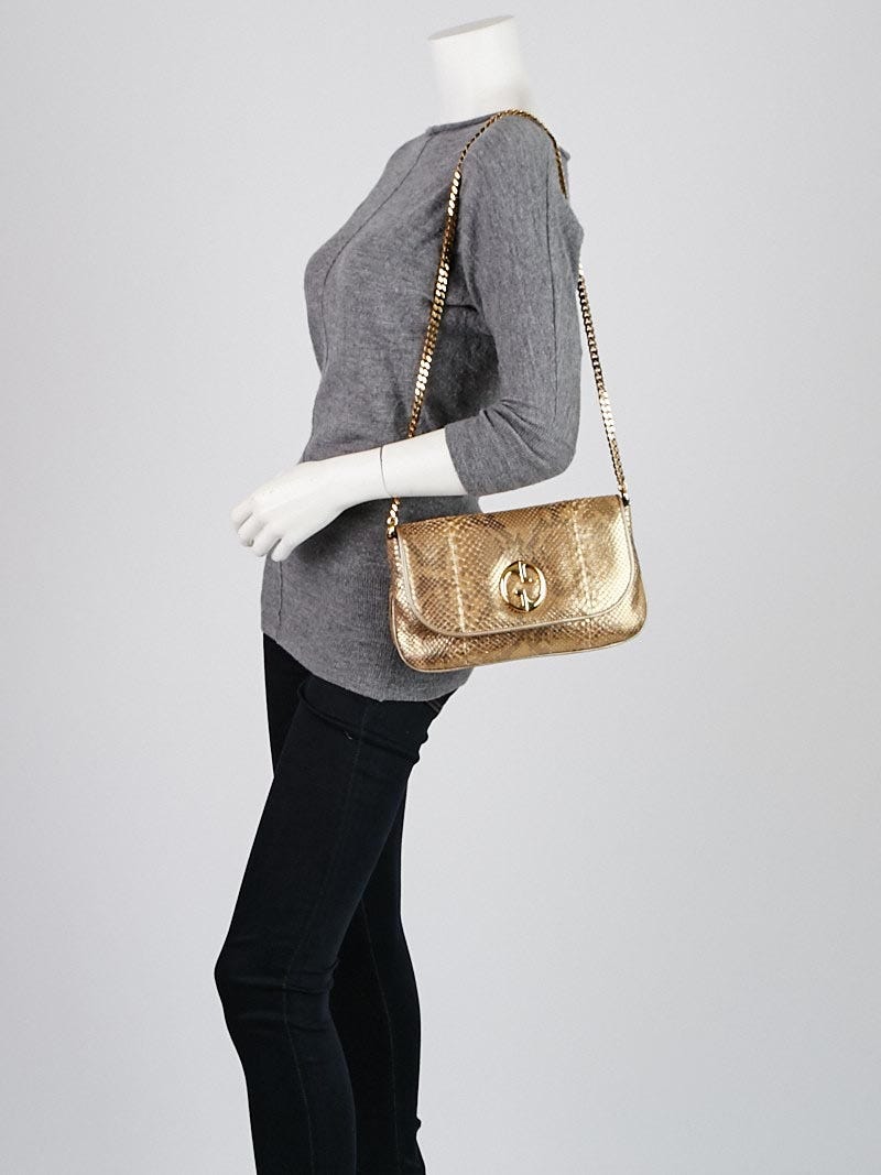 【2025A/W新作★送料無料】 Chain 1973 Python Gold Gucci Shoulder Closet Yoogi's | Bag インスタント食品
