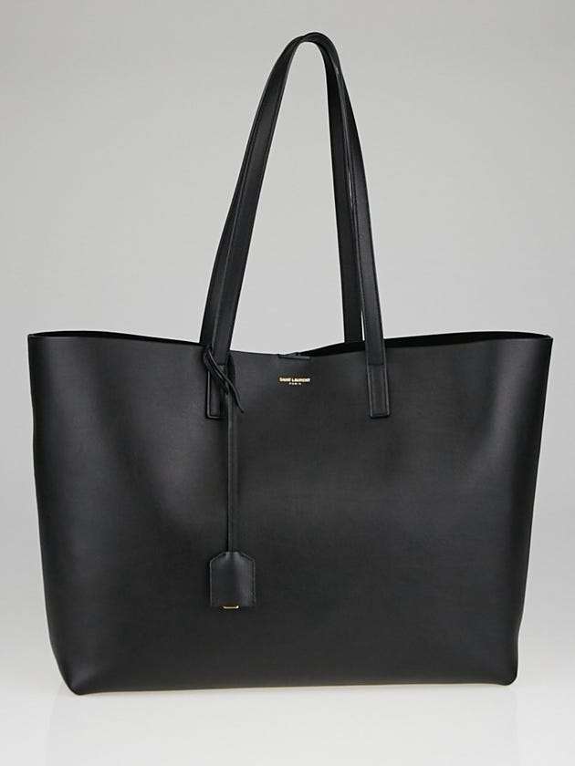Yves Saint Laurent Black Leather Saint Laurent Large Shopping Tote Bag