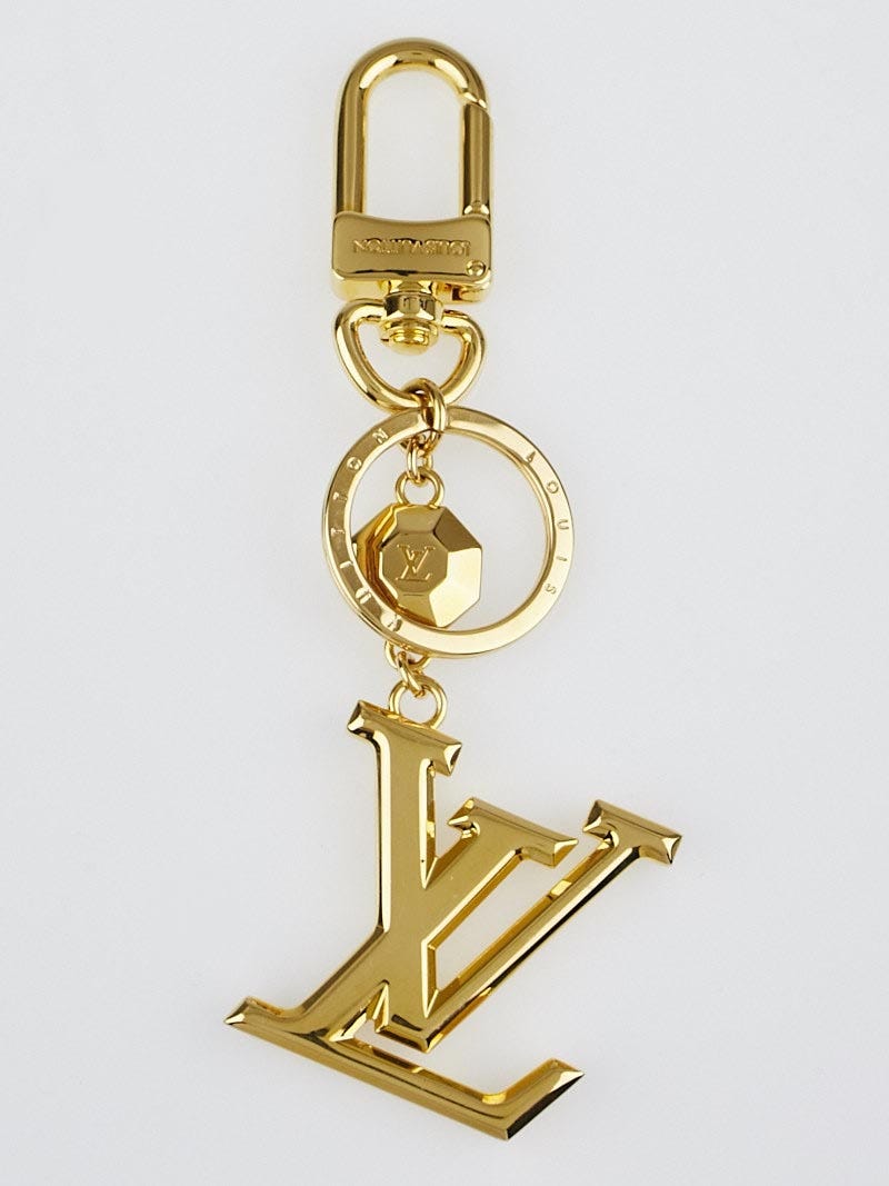 Louis Vuitton LV Facettes Bag Charm & Key Holder Gold Metal