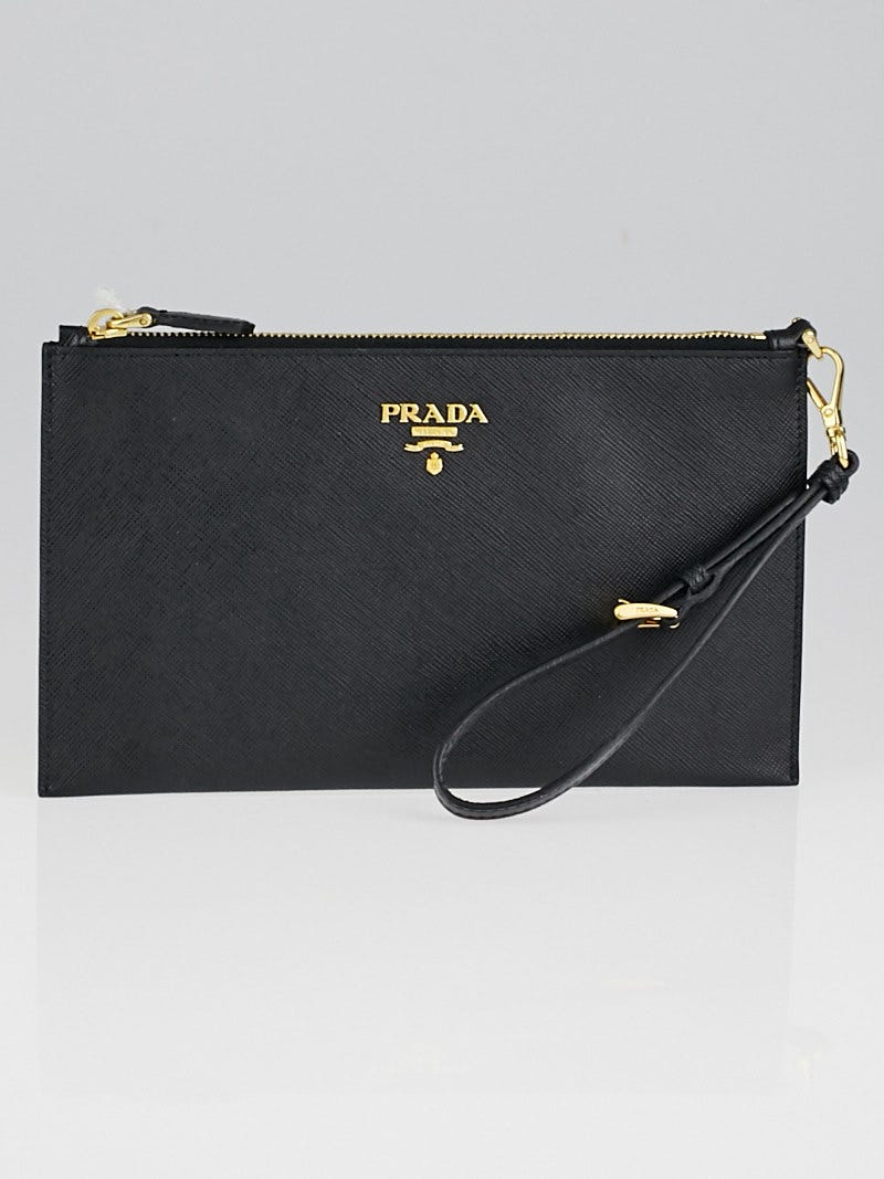 Prada shop leather wristlet
