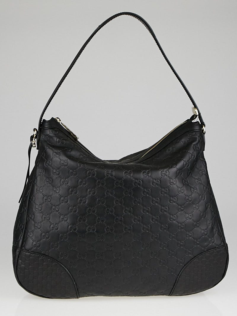 Gucci Black Guccissima Leather Bree Original Hobo Bag Yoogi s Closet
