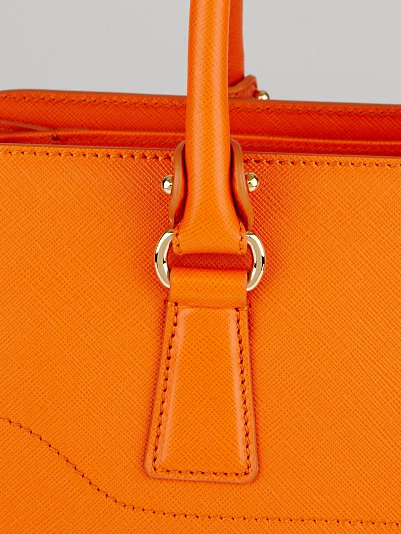 Salvatore Ferragamo Orange Saffiano Leather Beky Tote Bag