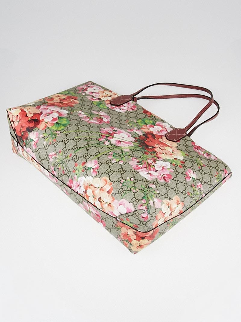Gucci Beige/Pink GG Coated Canvas Supreme Blooms Reversible