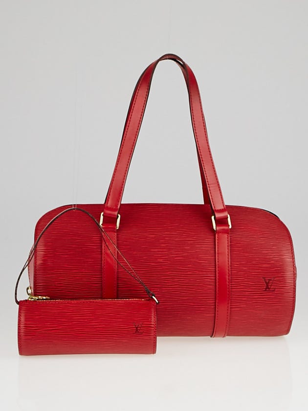 Louis Vuitton Carmine Epi Leather Soufflot Bag w/Accessories Pochette