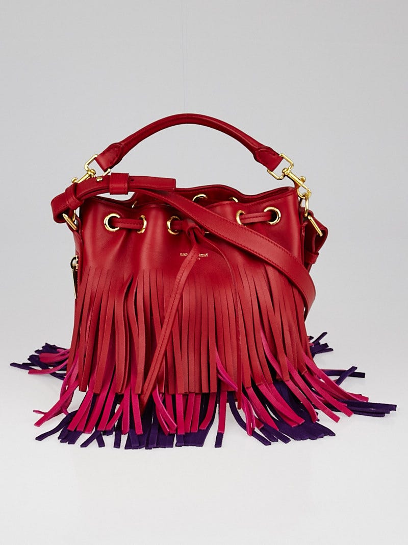 Ysl emmanuelle best sale fringed bucket bag