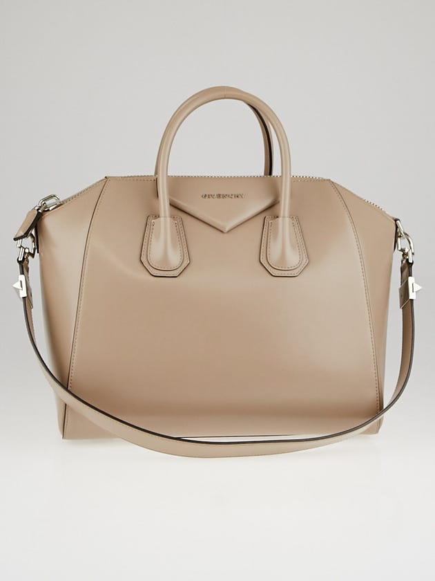 Givenchy Light Grey Box Leather Medium Antigona Bag