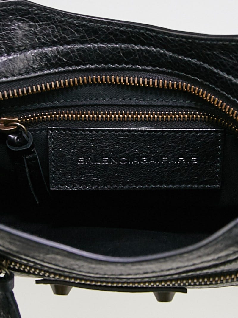 Balenciaga Black Lambskin Leather Motorcycle Mini City Bag