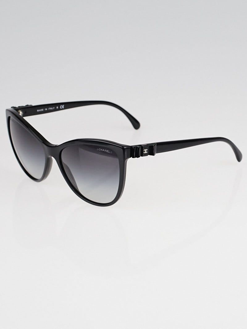 Chanel Black Cat Eye Frame Bow Sunglasses - 5281-Q - Yoogi's Closet
