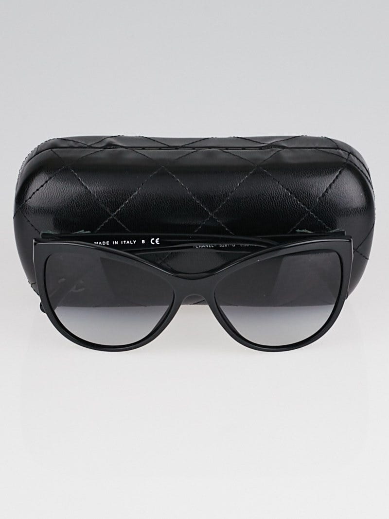 Chanel Black Cat Eye Frame Bow Sunglasses - 5281-Q - Yoogi's Closet