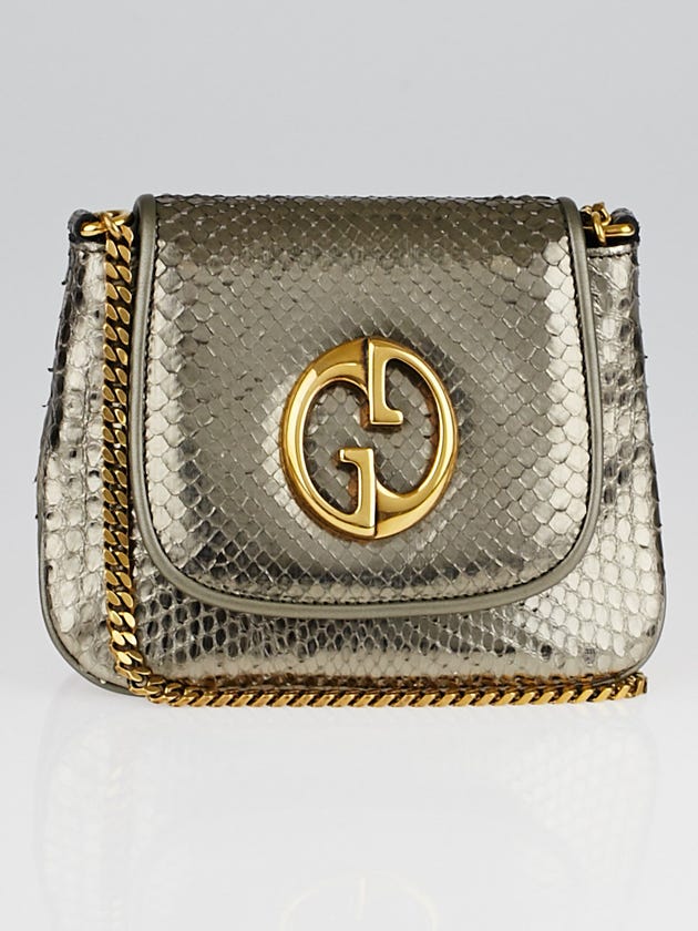 Gucci Bronze Python '1973' Small Chain Shoulder Bag